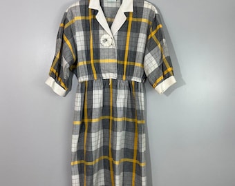 Vintage Lady Carol Petites Plaid Dress