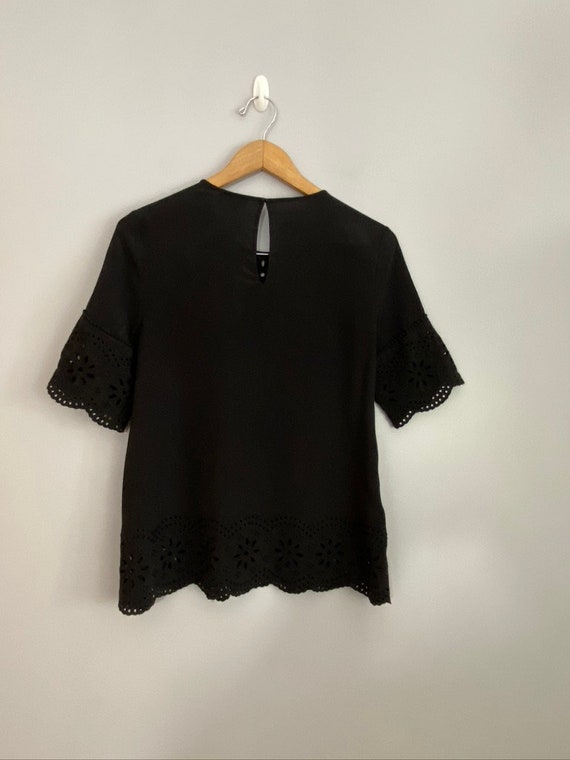 Kate Spade 100% Silk Lace Blouse in Soft Black - image 2