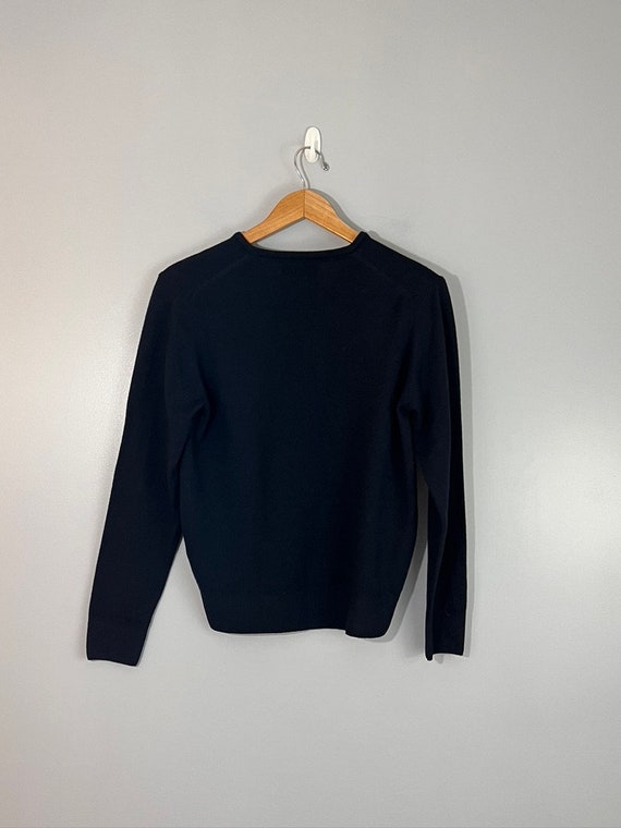 Zara Man (or Unisex) V-Neck Navy 100% Wool Sweater - image 2