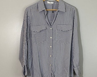 MNG Mango Striped Button-Down Shirt