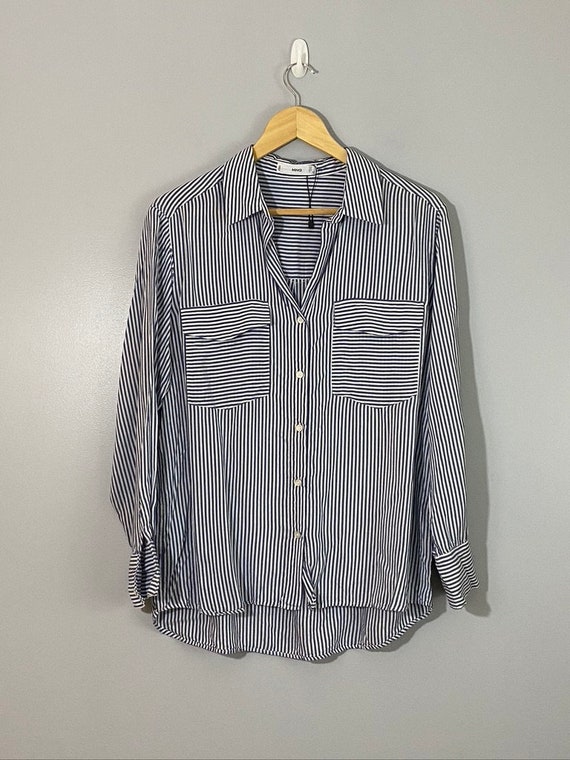 MNG Mango Striped Button-Down Shirt