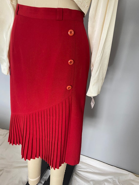 Vintage Red Pleated Skirt - image 5