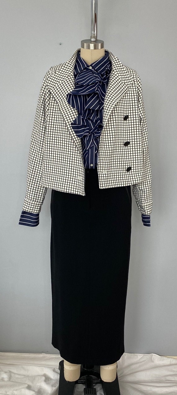 CAbi Cropped Windowpane Jacket/Blazer - image 2