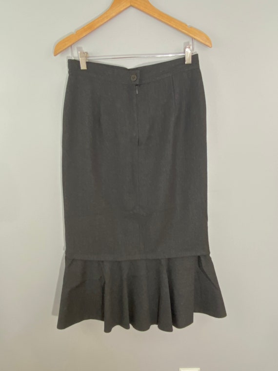 Vintage Louis Féraud Wool Flounced Skirt - image 2