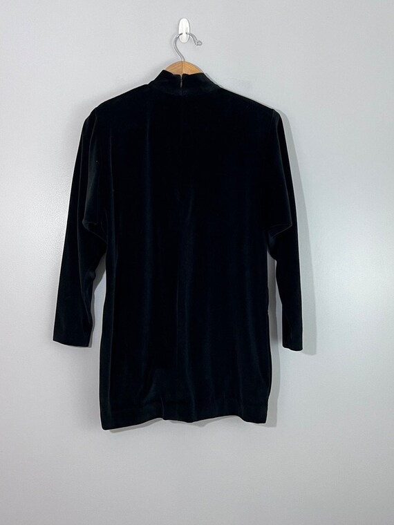 Vintage Liz Claiborne Black Velvet Mini Shift Dre… - image 5