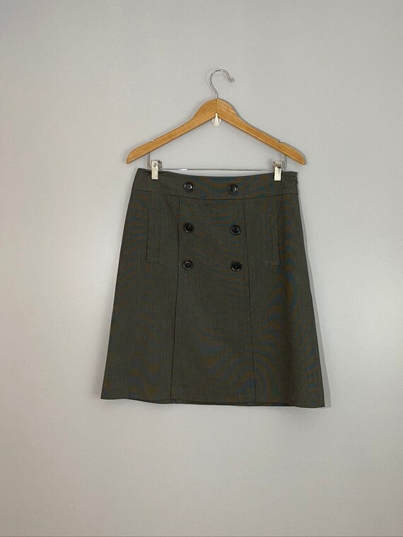 Sandro A-Line Buttoned Front Pocket Grey Skirt