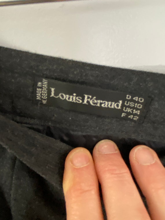 Vintage Louis Féraud Wool Flounced Skirt - image 3