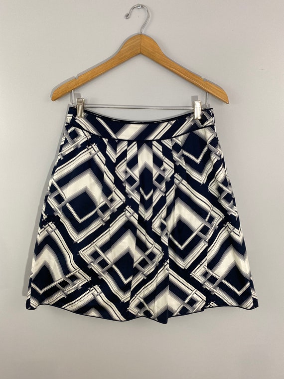 Talbots 100% Cotton Pleated Graphic Skirt