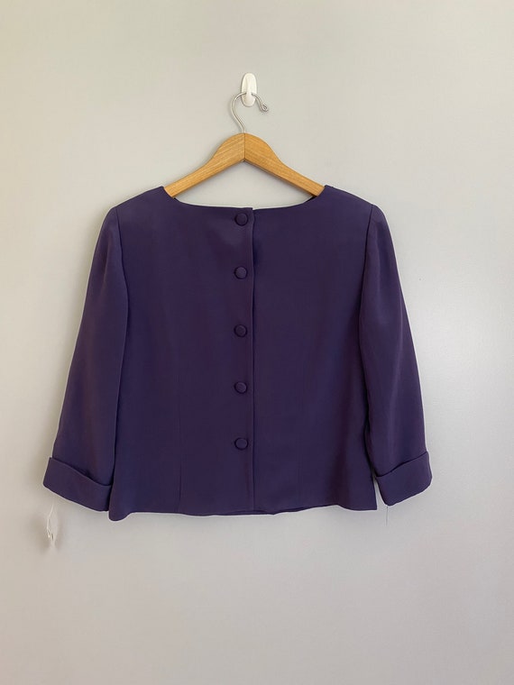 NWT Talbots 100% Silk Purple Blouse - image 3