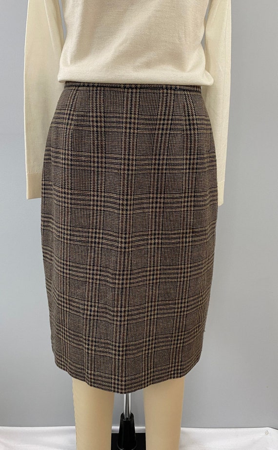 Silk and Wool Plaid Skirt