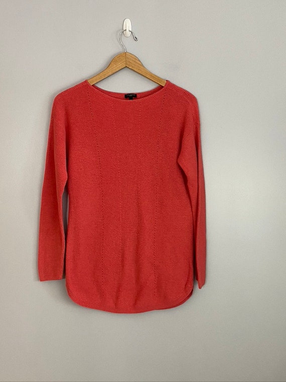 Talbots Coral Cotton-Blend Boatneck Sweater