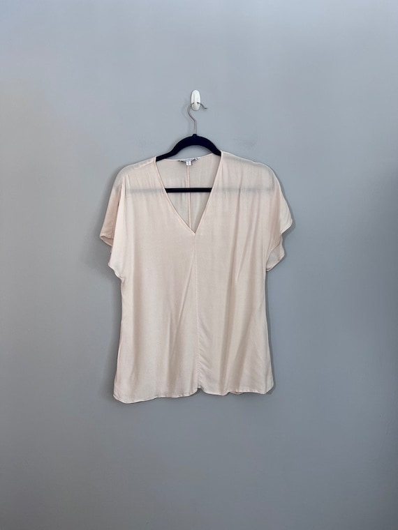 Other Stories V-Neck Cap Sleeve Ivory Blouse