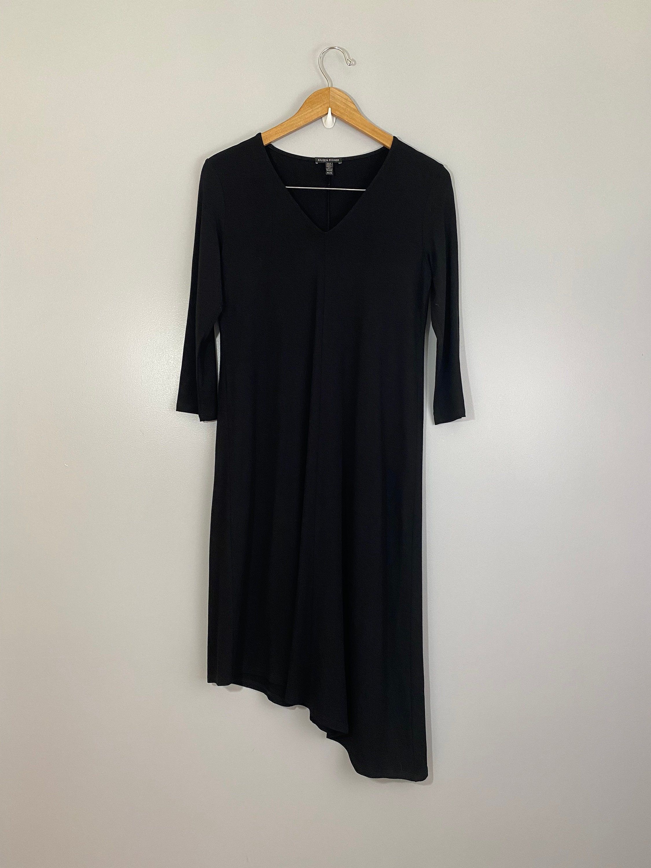 eileen fisher viscose jersey three quarter sleeve v neck dress Eileen Fisher | Dresses | Eileen Fisher Viscosejersey Threequartersleeve Vneck Dress In Blue Size Xs