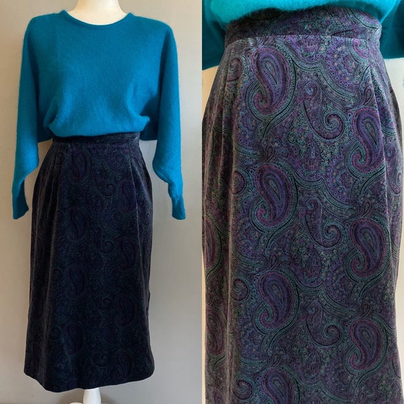Velvet Paisley Skirt - image 1