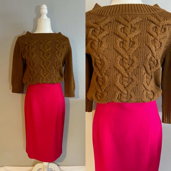 Vintage 1990s Ellen Tracy 100% Wool Pencil Skirt - image 1