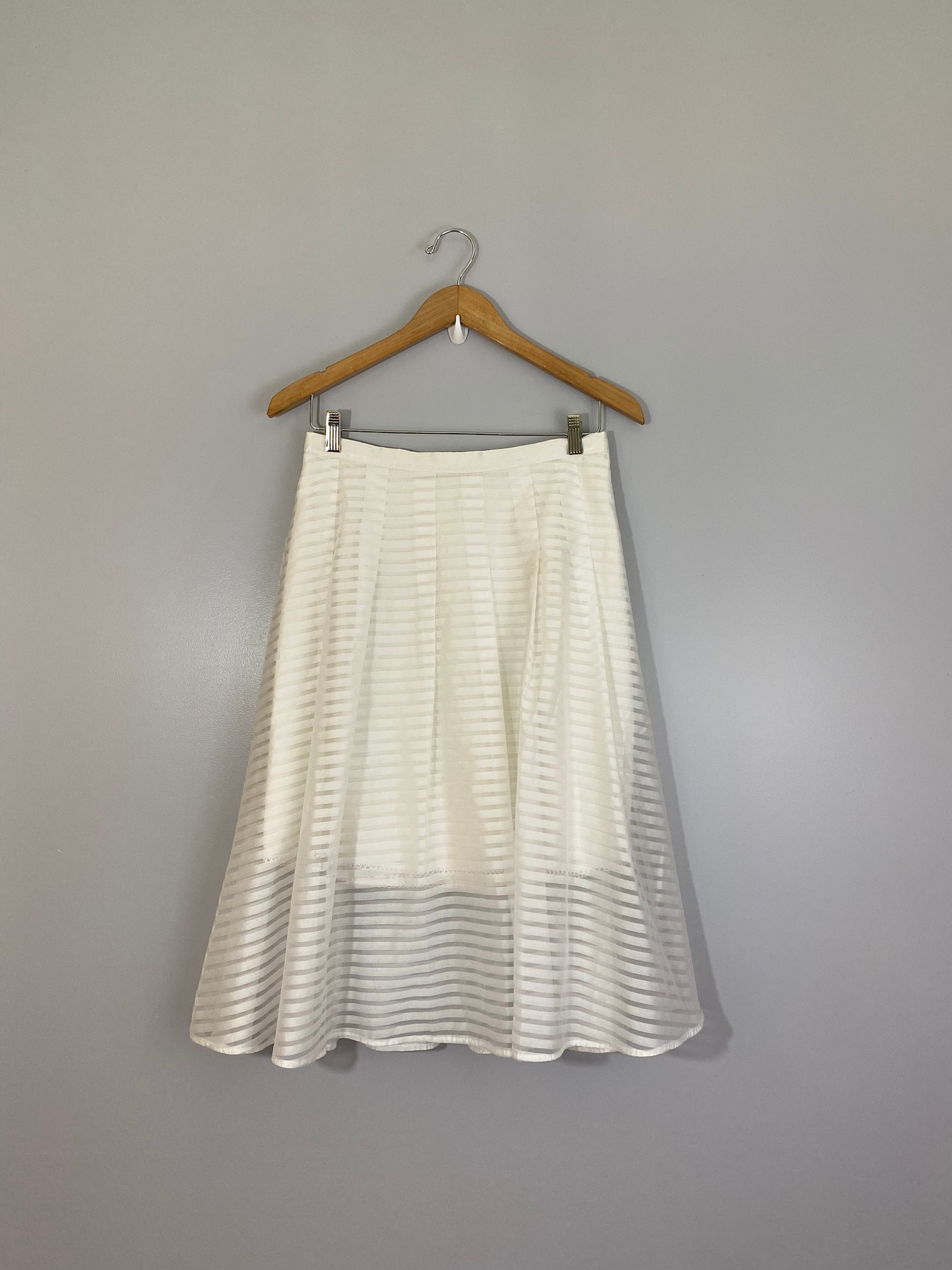 Leifsdottir Sheer Overlay White Striped Skirt - Etsy