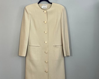 Vintage Mila Schon Bergdorf Goodman Italian Made 100% Wool Coat Dress