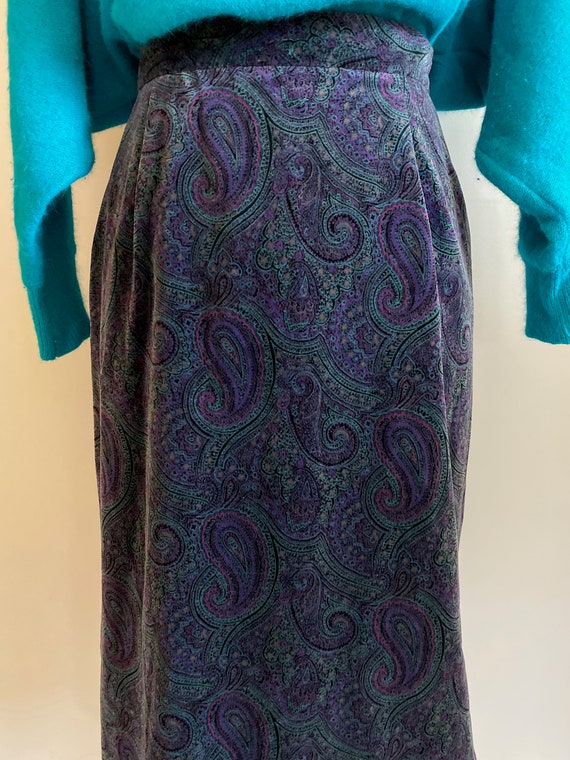 Velvet Paisley Skirt - image 2