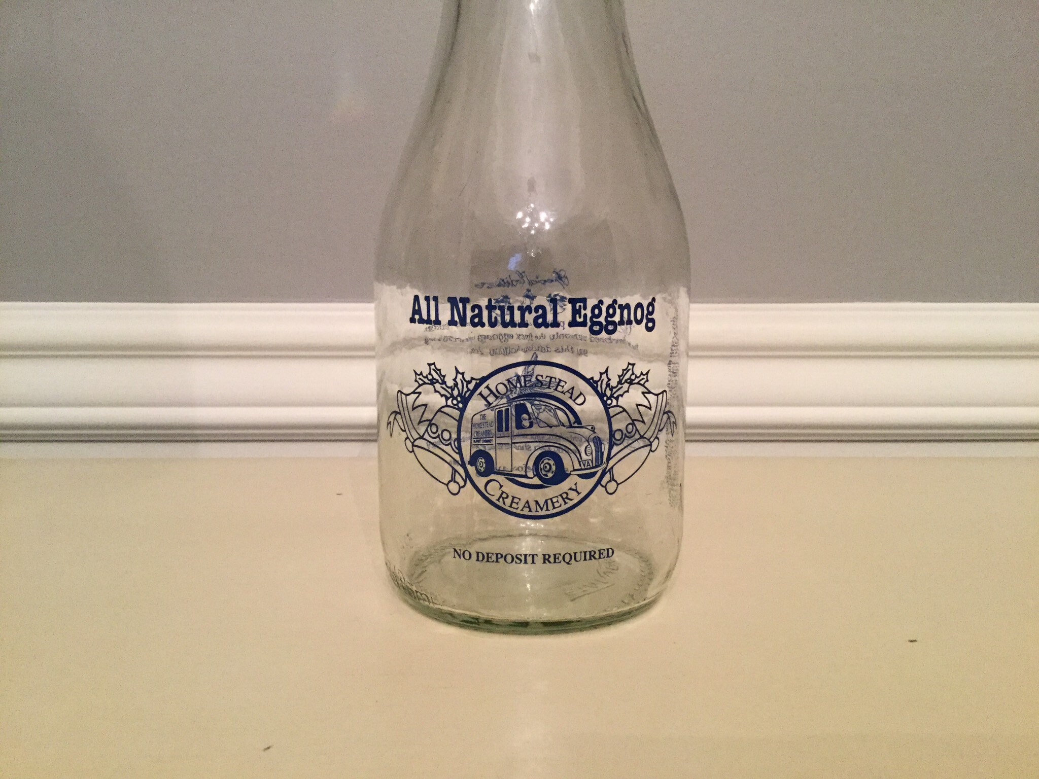 Homestead Creamery special Edition Eggnog Milk Bottle Quart Etsy