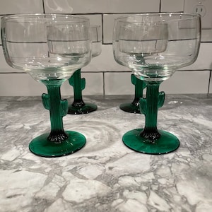 Margarita cactus glasses, cinco de Mayo, set of 4, Summertime Margarita’s
