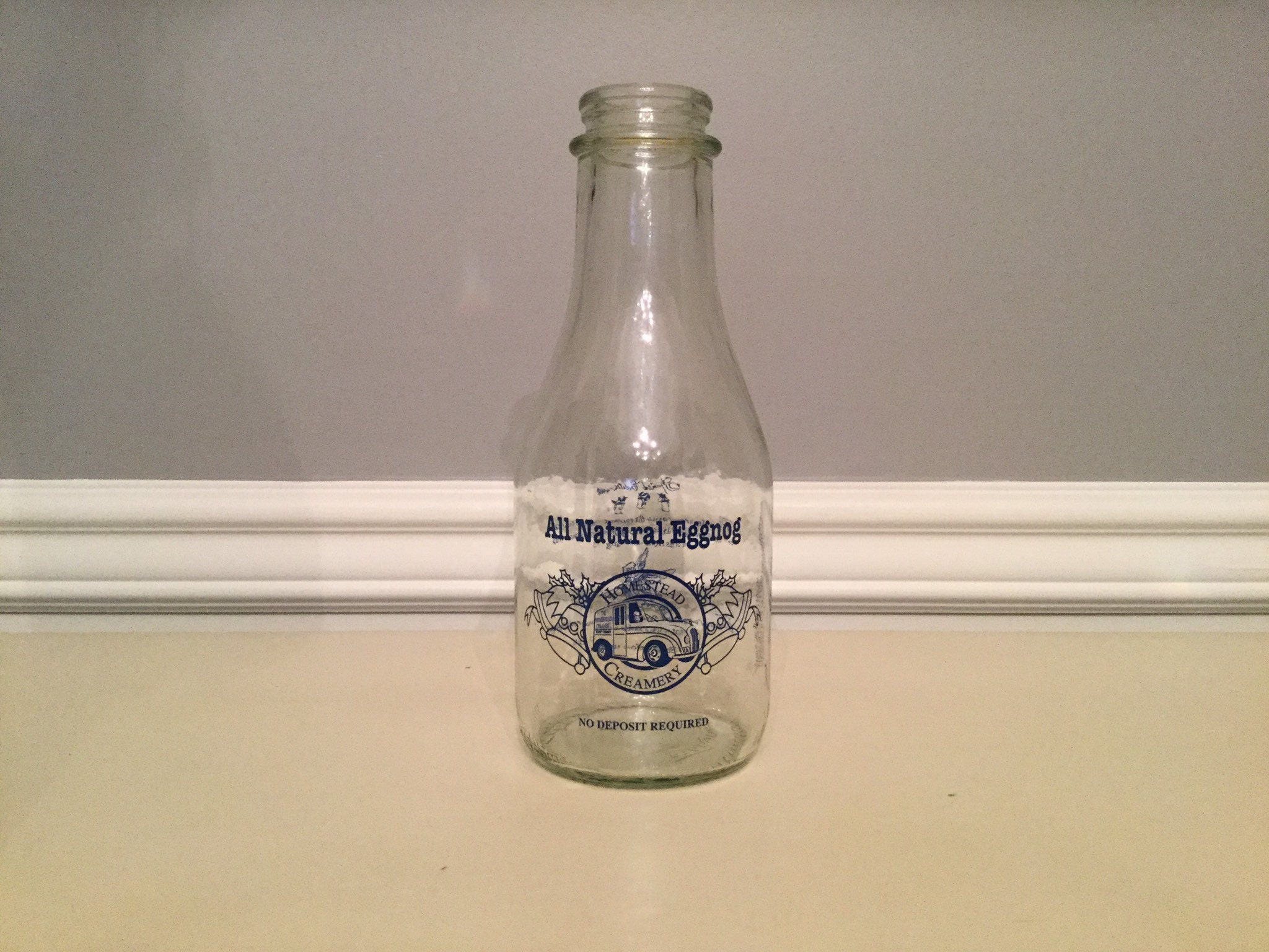Homestead Creamery special Edition Eggnog Milk Bottle Quart Etsy