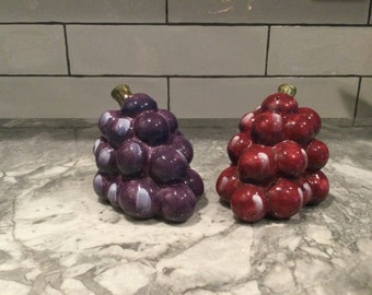 Noble Excellence Salt &Pepper Shakers Set, Grapes, Meritage Pattern, Easter decor
