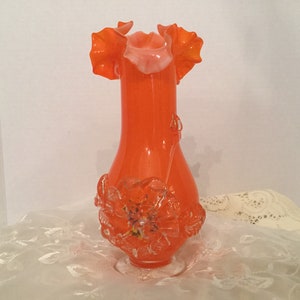 Orange Ruffled Vase