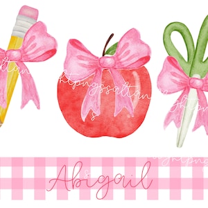 Back to School Digital Download, Girly School tee, Pencils with Bows PNG, Back to School Girls PNG, Kids Back to School Design, Girly School