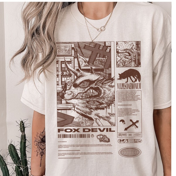 Fox Devil Shirt, Aki Hand Sign, Chainsaw Devil Shirt, Power Shirt, Manga Shirt,  Season 2, Aki Hayakawa Kon Shirt, Chain Saw Man Shirt
