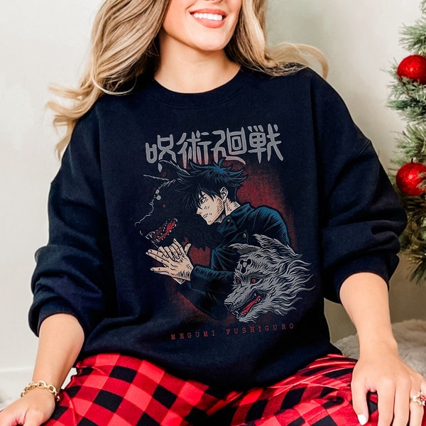 Megumi Divine Dogs Sweatshirt, Anime Hoodie, Anime Shirt, Gojo Shirt, Anime Lover Gift, Unisex Anime Cosplay