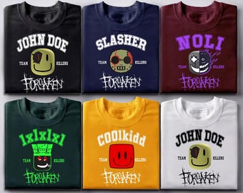 Custom Forsaken Shirt, Forsaken Characters Shirt, Video Game Lover,  Team C00lkidd Shirt, Slasher, John Doe Gamer Gift