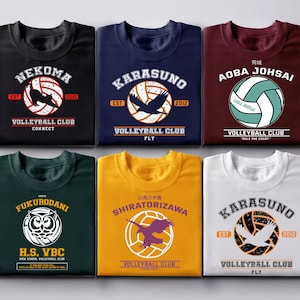 Maglietta da pallavolo personalizzata, maglietta Karasuno, maglietta anime, maglietta Fukurodani, maglietta Nekoma, maglietta Aobajohsai, maglietta Anime High School, abbigliamento unisex
