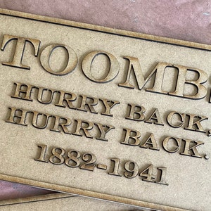 Halloween custom mausoleum plaque