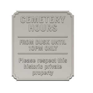 3D Model - Halloween Cemetery Hours Sign