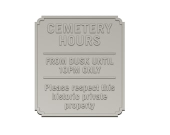 3D Model - Halloween Cemetery Hours Sign
