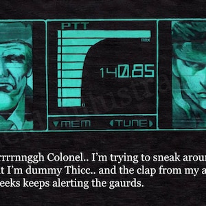 Metal Gear Solid Custom Schlange und Colorc Codec Codec Call. Fine Art Druck.