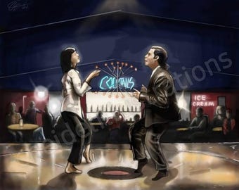 Jackrabbit Slims Pulp Fiction Dancing contest art print