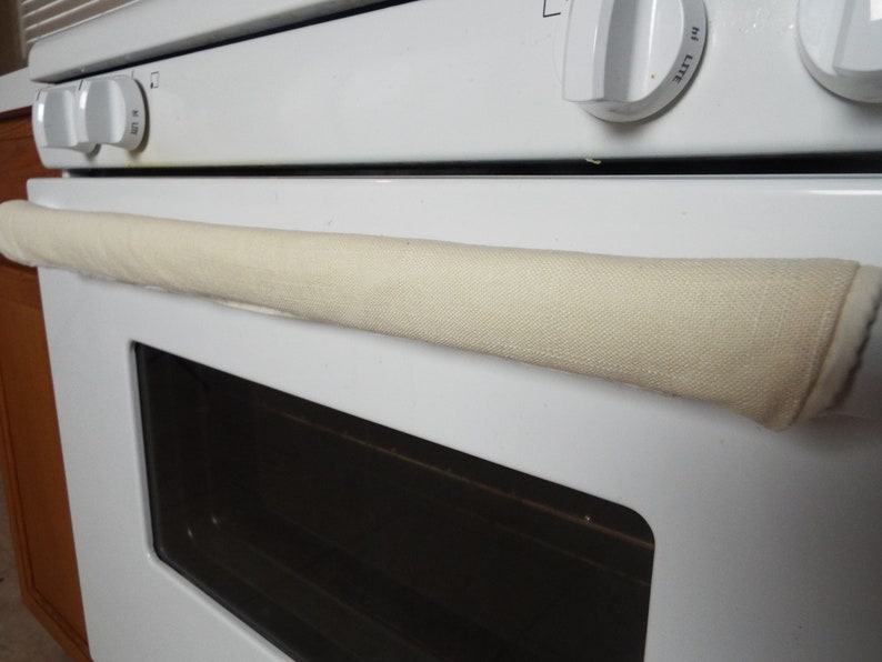 Microwave and Stove Handle Cover. Color Cream and White. Home Etsy