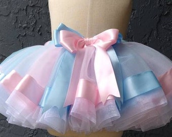 Pink and Blue Tutu Skirt. Baby Girl Tutu. Christmas Dress. Birthday Tutu Outfit.  Toddler Girl Tutu Skirt. Tutu for Girls.  Birthday Dress.