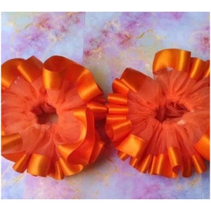 Orange tutu socks. Ankle tutu.  Baby tutu socks.  Toddler tutu socks.  Girls tutu.  Ruffle socks.  Ribbons socks.  Personalized Gifts.