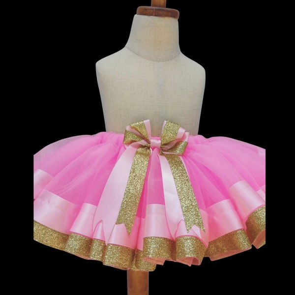 Pink Glittered Tutu Skirt. Baby Girl tutu, Toddler girl tutu. Girls Tutu Skirt. Birthday Party Dress. Birthday Outfit. Party dress. Costume.