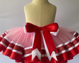 Red glitter Tutu Skirt. Baby Toddler Girls Birthday Party Dress. Personalized Gifts.