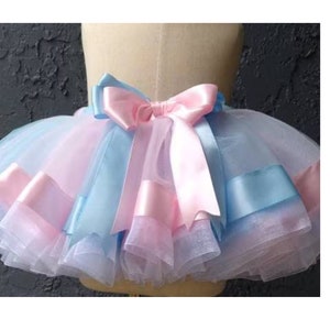 Pink and Blue Tutu Skirt. Baby Toddler Girls Christmas Party Dress. Birthday Outfits. Personalized.
