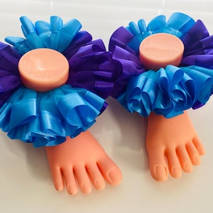 Turquoise and Purple tutu socks. Ankle tutu.  Baby tutu socks.  Toddler tutu socks. Girl Tutu. Ruffle socks. Detachable. Personalized Gifts.