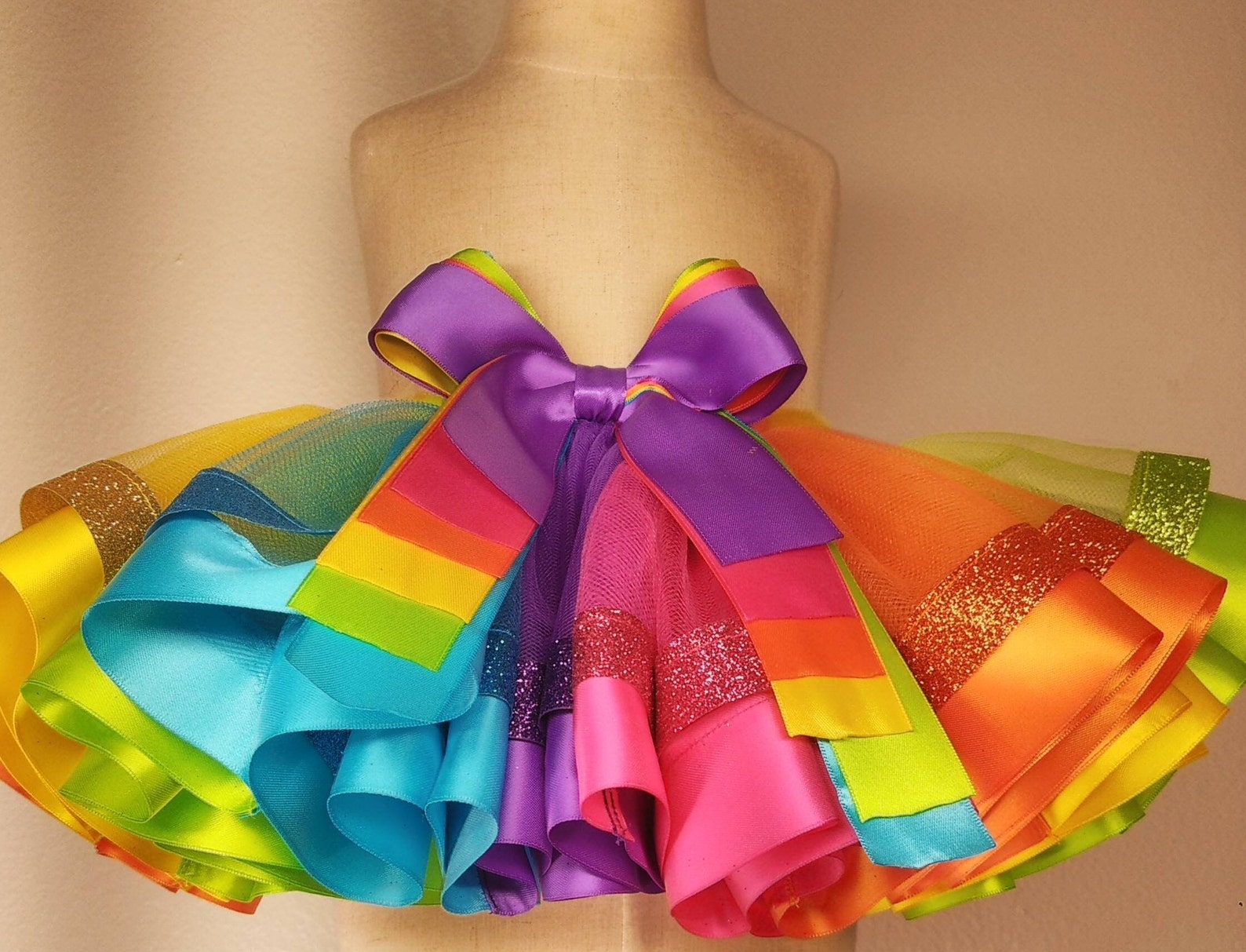 Rainbow Colors With Glitters Tutu Baby Girl Tutu Birthday - Etsy