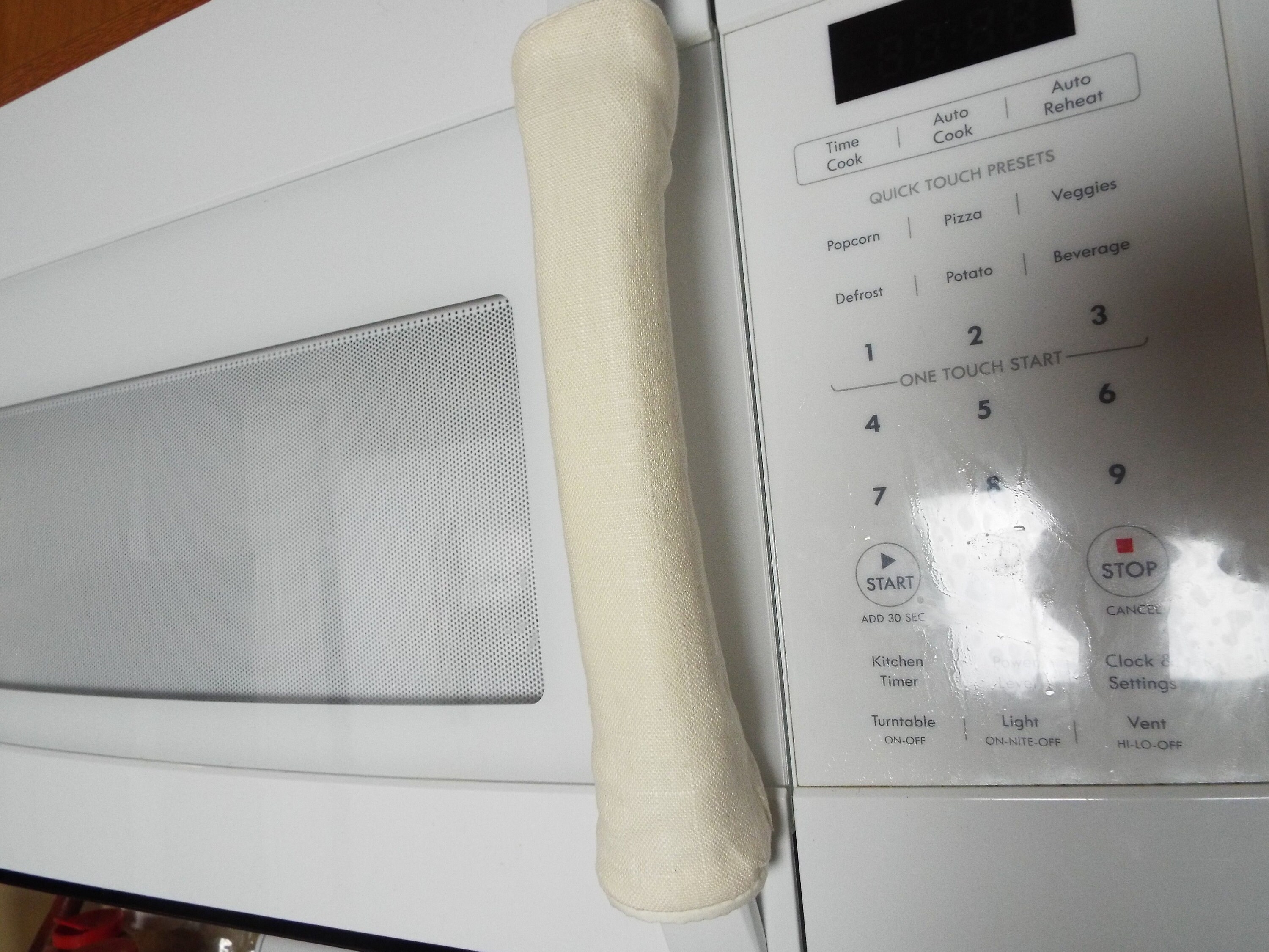 Microwave and Stove Handle Cover. Color Cream and White. Home Etsy