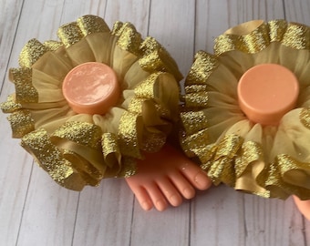 Gold glitter tutu socks. Ankle tutu socks. Baby tutu socks. Toddler tutu socks.  Girls tutu socks.  Detachable tutu. Ruffle socks. Ribbon