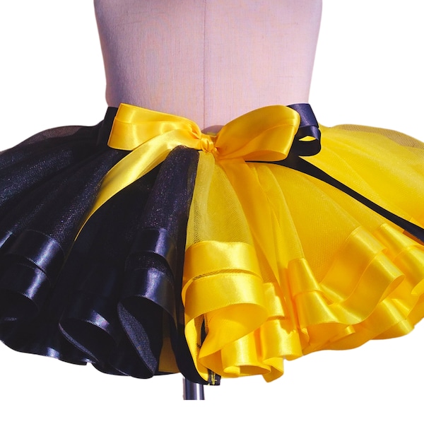 Black and Yellow Tutu.  Baby Girl Tutu Skirt.  Toddler Tutu Skirt.  Girls Tutu. 1st Birthday party dress. Birthday Outfit. Girls Outfit.