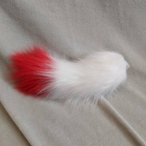 Buy TWO Get ONE FREE (read description) White Teensy Tail with Red Tip