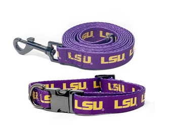 lsu dog collar